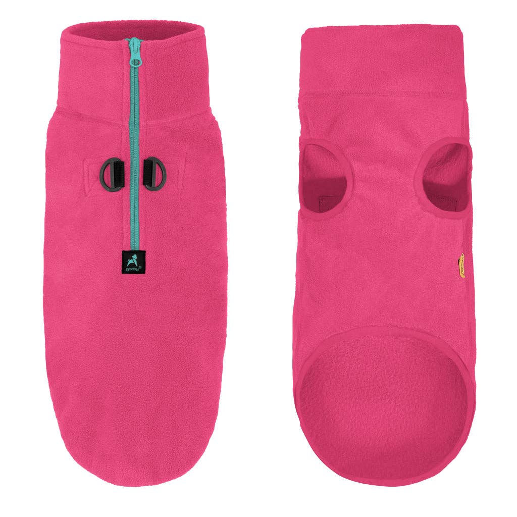 Half Zip-Up Fleece Dog Vest – Pink – alternate view 2