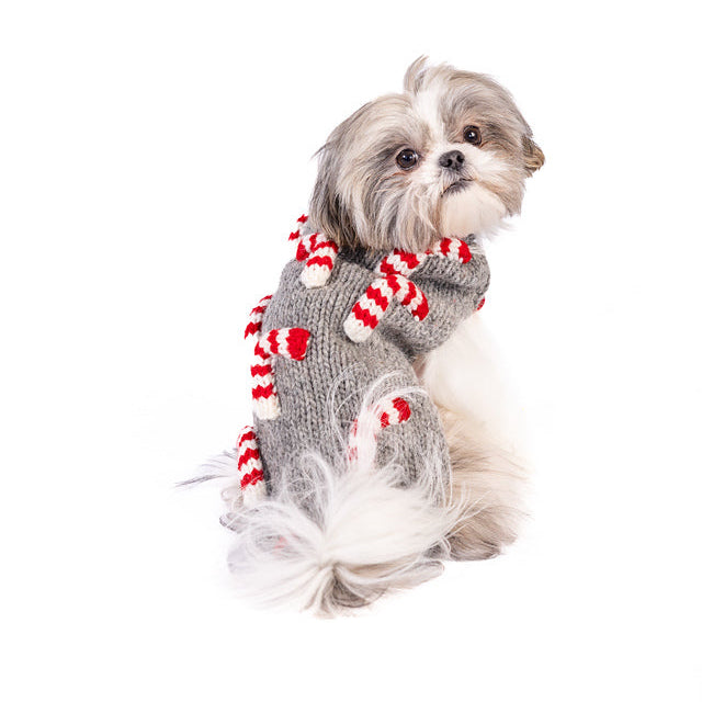 Candy Cane Dog Sweater 100 Percent Wool with 3D Candy Canes – photo 2 of 4