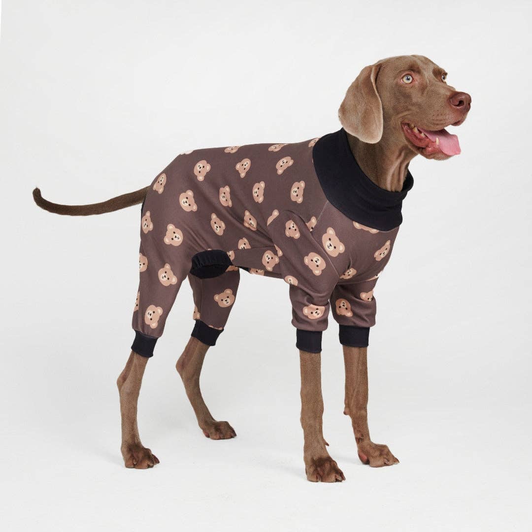 Bear Black Dog Pajama – front view