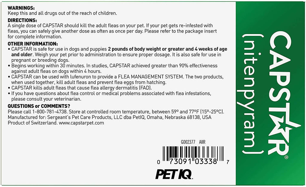 Capstar Oral Flea Treatment Dogs Over 25 lbs – photo 4 of 8