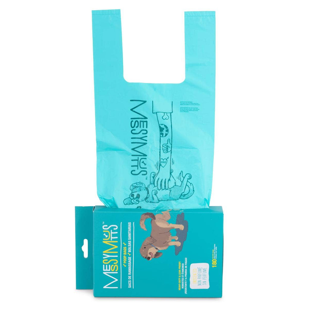 Messy Mutts Advanced Biorecycle Poop Bag with Handles 180ct – front view