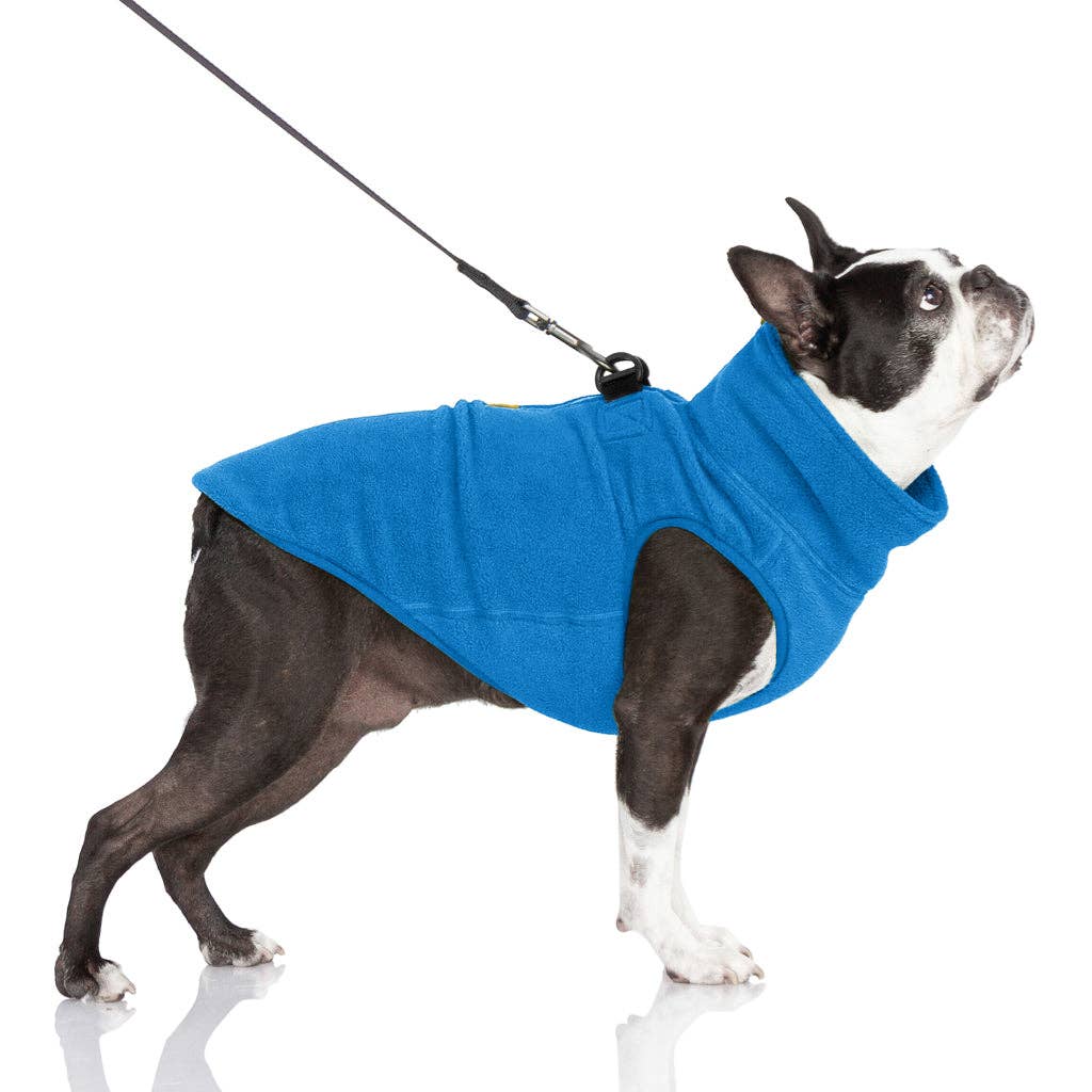 Half Zip-Up Fleece Dog Vest – Blue – alternate view 4
