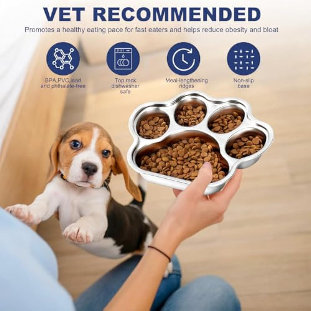 Stainless Steel Slow Feeder Dog Bowl – 2 Cup, Small & Medium Breeds – alternate view 6