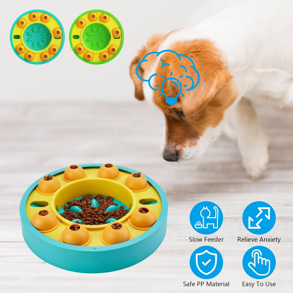 Dog Puzzle Slow Feeder Bowl – Interactive Treat Dispensing Toy – alternate view 7