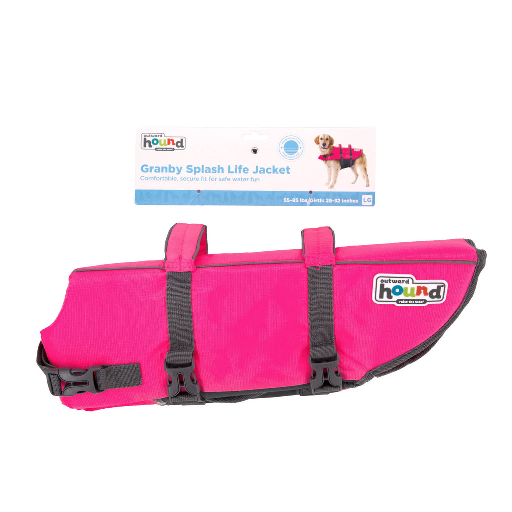 Outward Hound Granby Splash Dog Life Jacket – Pink, Large – alternate view 7