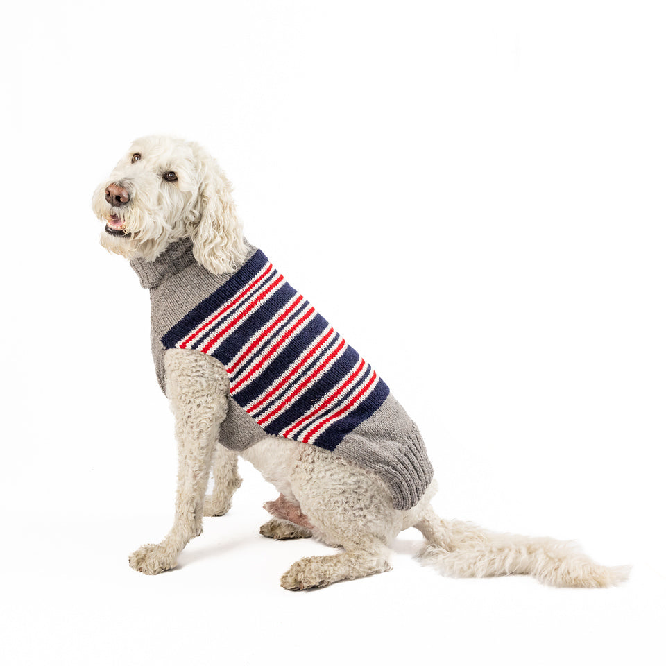 Charlie Alpaca Dog Sweater Camel Cable Knit with Leash Slit – photo 1 of 2