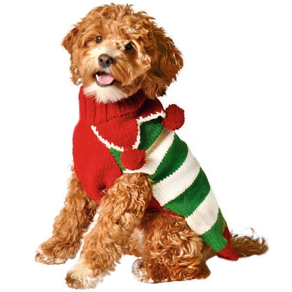 Christmas Elf Holiday Dog Sweater Hand Knit – photo 1 of 8