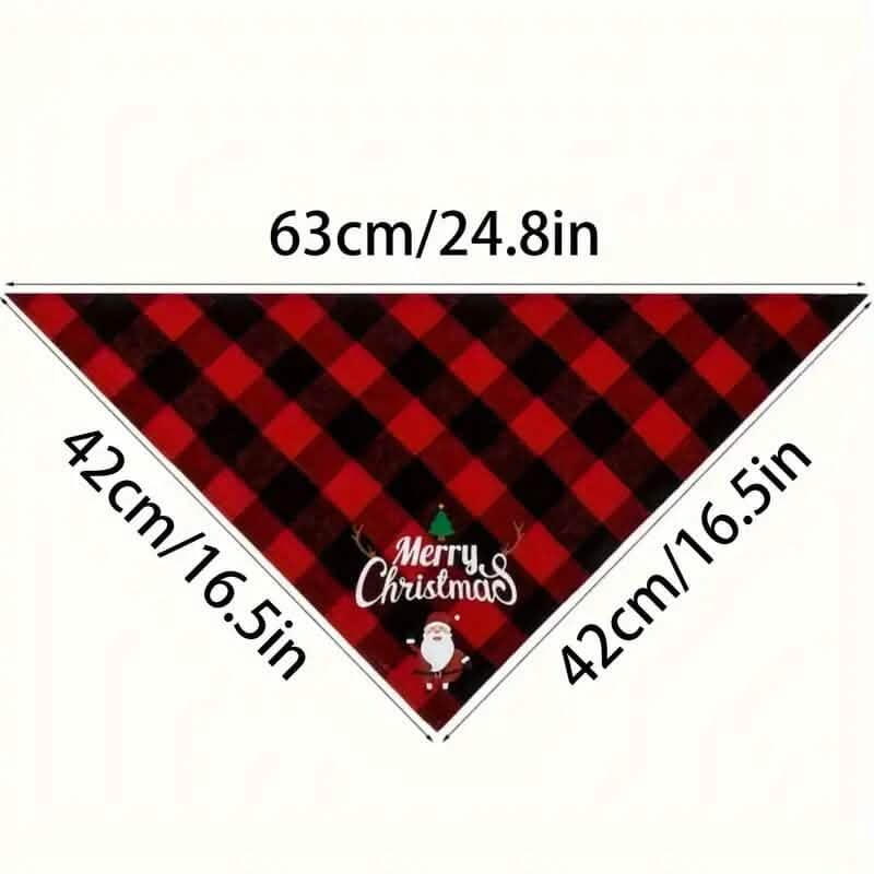 Christmas Dog Bandana Triangle Scarf with Santa Graphics – photo 6 of 9