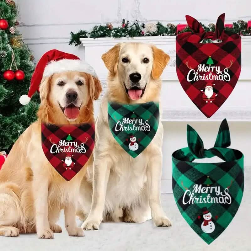 Christmas Dog Bandana Triangle Scarf with Santa Graphics – photo 1 of 9