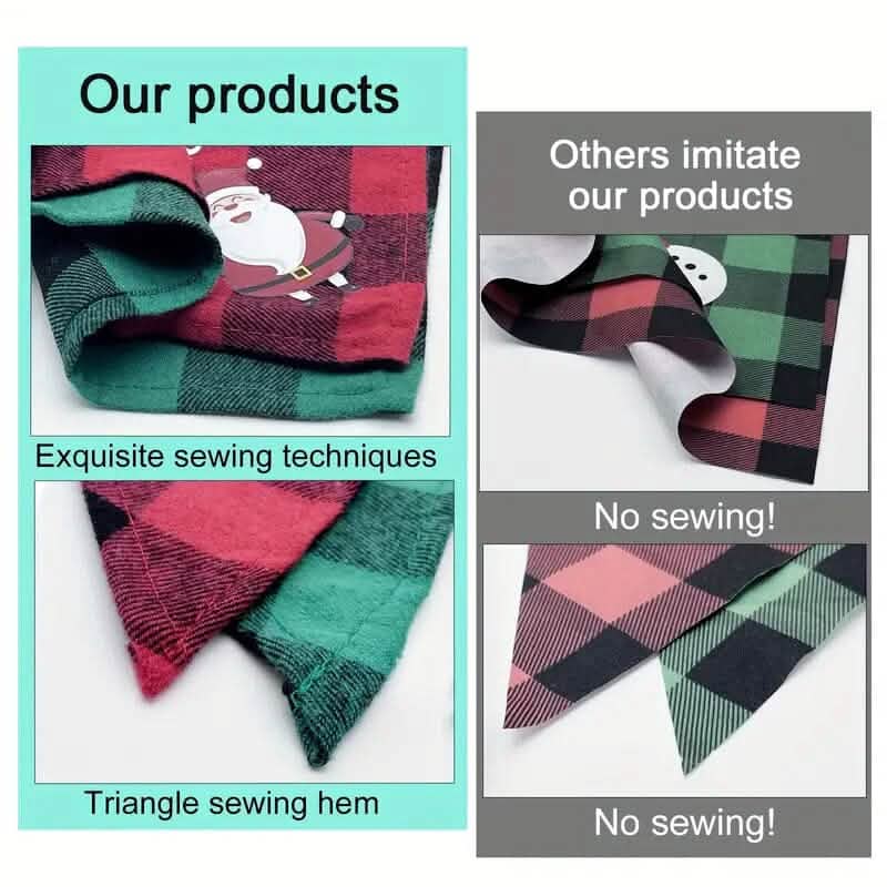 Christmas Dog Bandana Triangle Scarf with Santa Graphics – photo 8 of 9