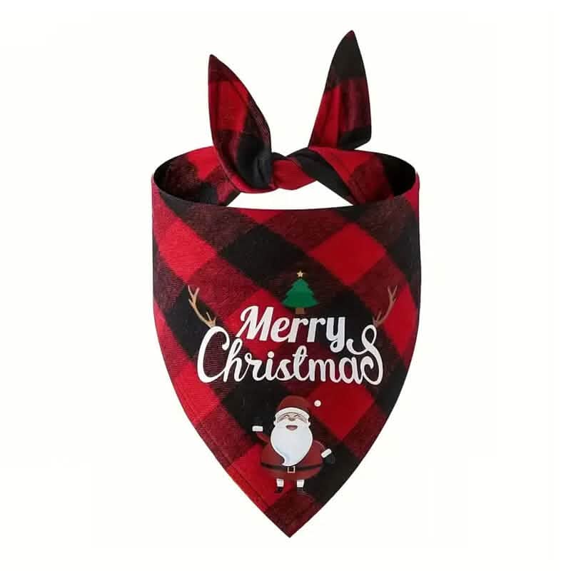 Christmas Dog Bandana Triangle Scarf with Santa Graphics – photo 2 of 9
