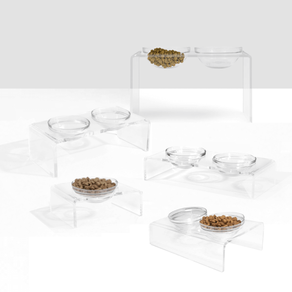 Hiddin Small Glass Bowl Feeder – Lucite Stand – alternate view 14