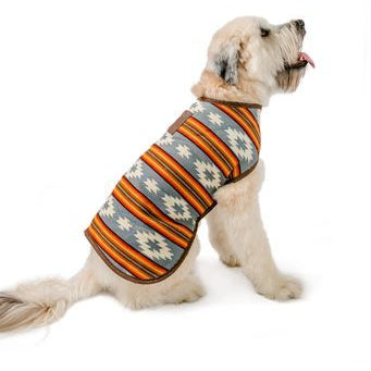 Denim Sunset Blanket Dog Coat Fleece Lined with Harness Hole – photo 2 of 4