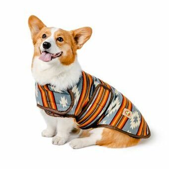 Denim Sunset Blanket Dog Coat Fleece Lined with Harness Hole – photo 1 of 4