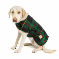 Navy Tartan Plaid Blanket Dog Coat Fleece Lined with Harness Hole – photo 1 of 3