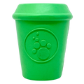 Coffee Cup Rubber Dog Chew Toy – Power Chewers, Treat Dispenser, USA Made – front view