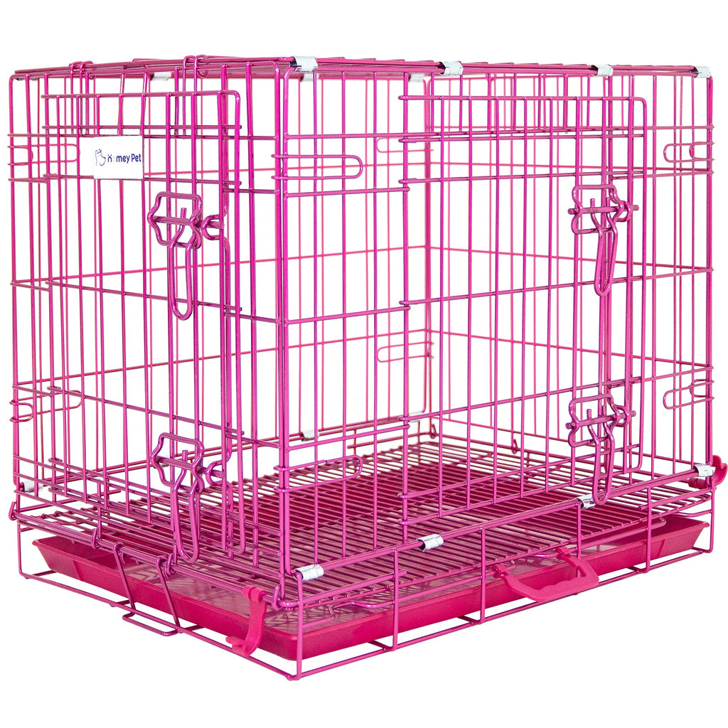 24-42 Inch Pink Wire Dog Crate – alternate view 23