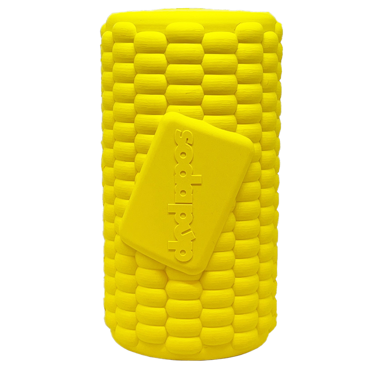 Corn on the Cob Dog Toy – Durable Rubber Treat Dispenser, USA Made – front view