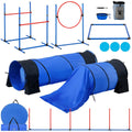 Dog Agility Training Equipment Set – 7 PCS with Hurdles & Tunnels – front view