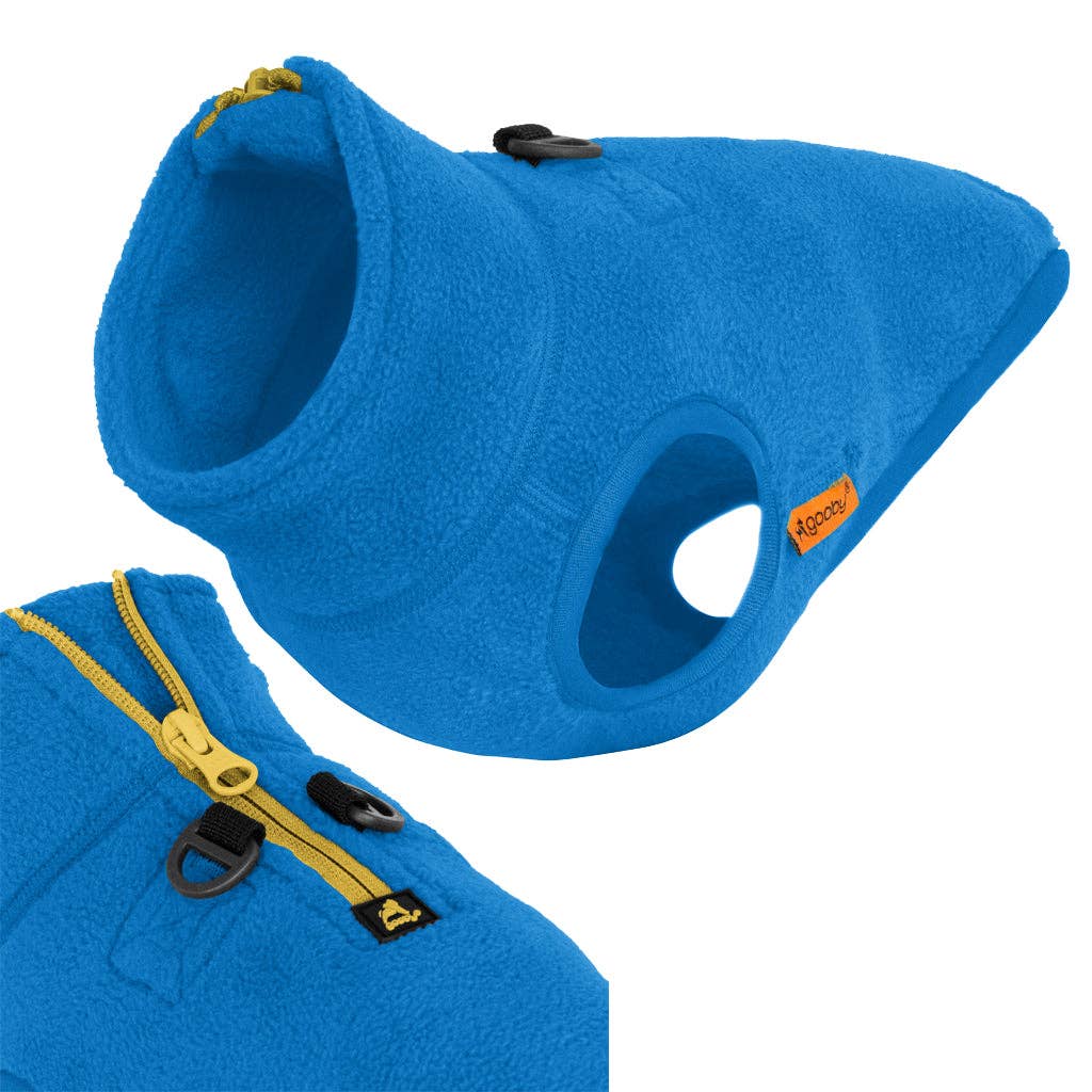 Half Zip-Up Fleece Dog Vest – Blue – alternate view 3