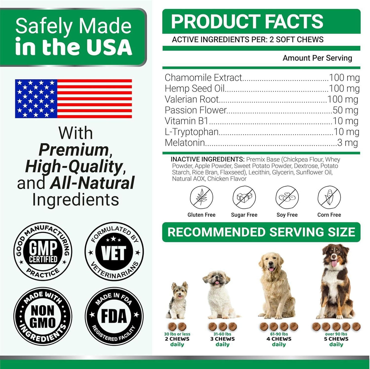 Hemp Calming Chews for Dogs 240 Count Melatonin Chamomile – photo 6 of 6
