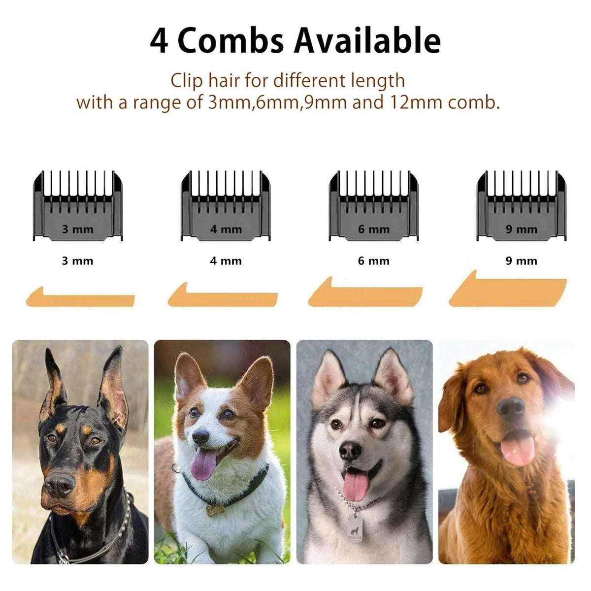Rechargeable Dog Clippers Low Noise Pet Shaver Dog Grooming Kit Cordle, detail view