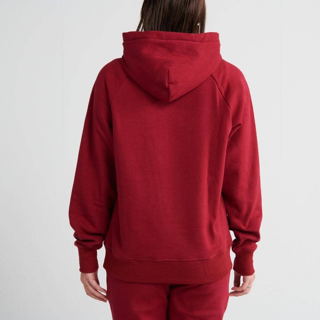 Essential Human Hoodie - Burgundy – alternate view 4