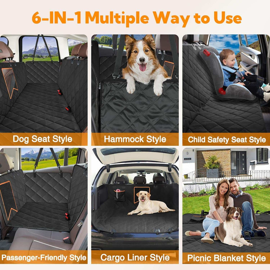 Waterproof Dog Cover for Back seat, side view