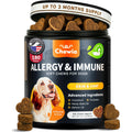 Dog allergy relief chews for itch relief, 180 count, supplement jar front view