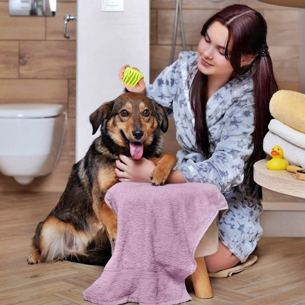 Dog Bath Brush Silicone Massage Comb Anti-Skid Grip – photo 9 of 11