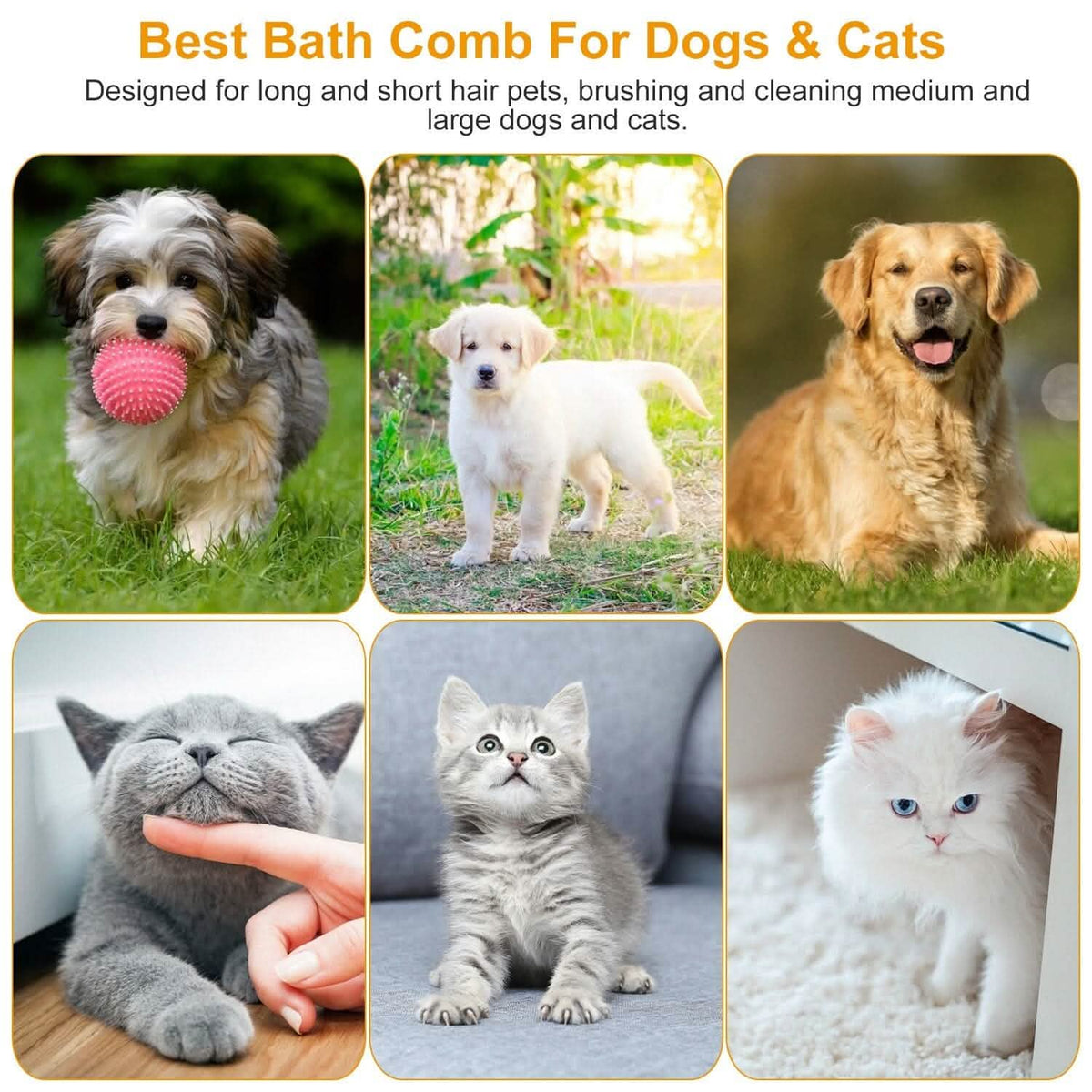 Dog Bath Brush Silicone Massage Comb Anti-Skid Grip – photo 6 of 11