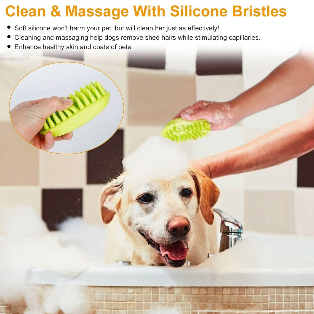 Dog Bath Brush Silicone Massage Comb Anti-Skid Grip – photo 5 of 11
