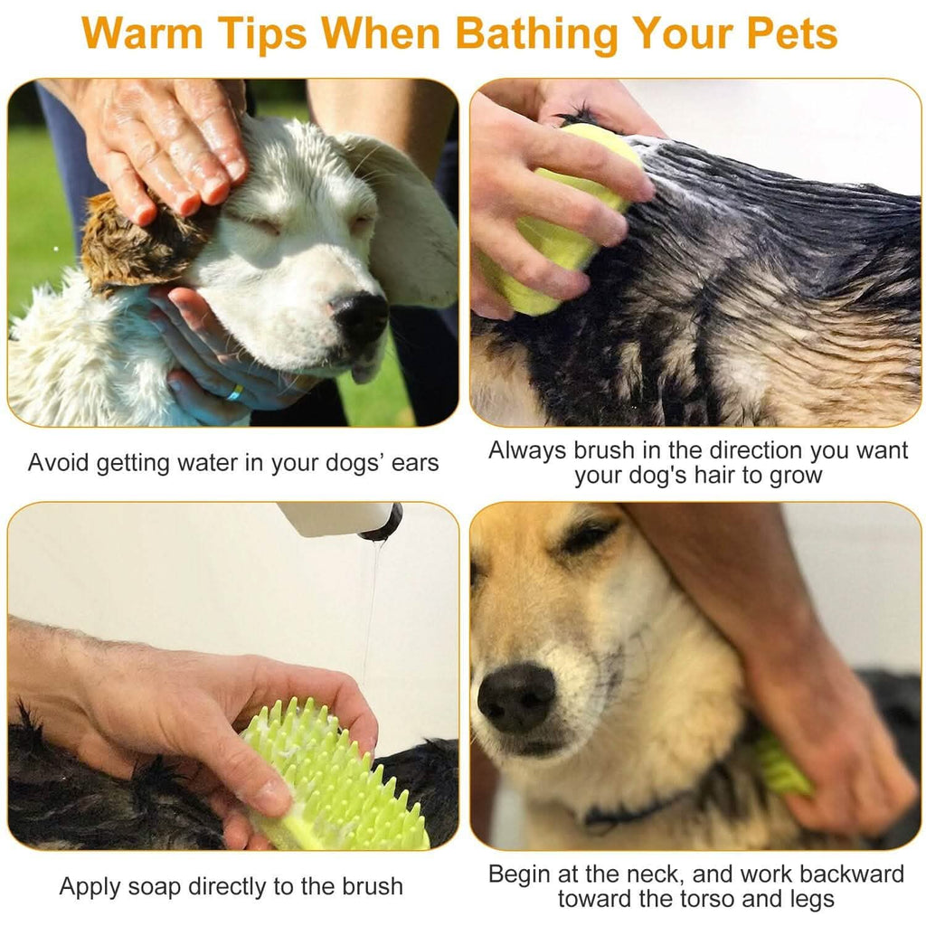 Dog Bath Brush Silicone Massage Comb Anti-Skid Grip – photo 7 of 11