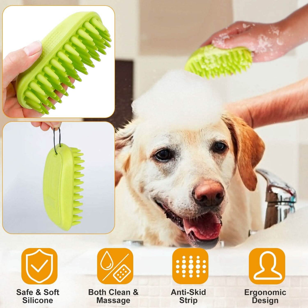 Dog Bath Brush Silicone Massage Comb Anti-Skid Grip – photo 4 of 11