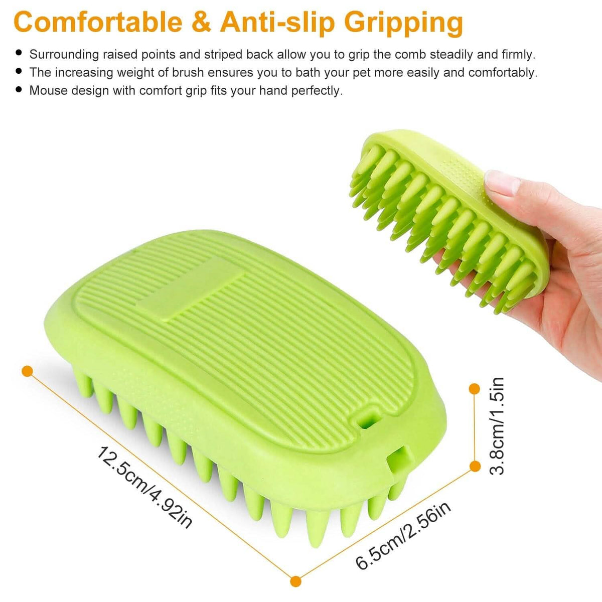 Dog Bath Brush Silicone Massage Comb Anti-Skid Grip – photo 3 of 11