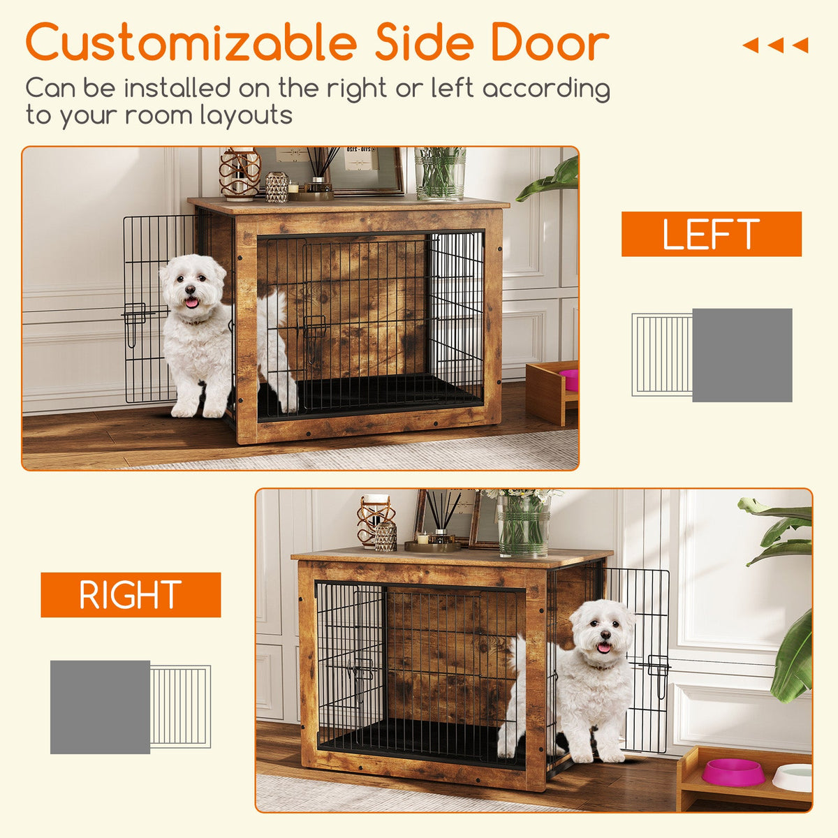 Dog Crate Furniture with Cushion and Double Doors – photo 8 of 9