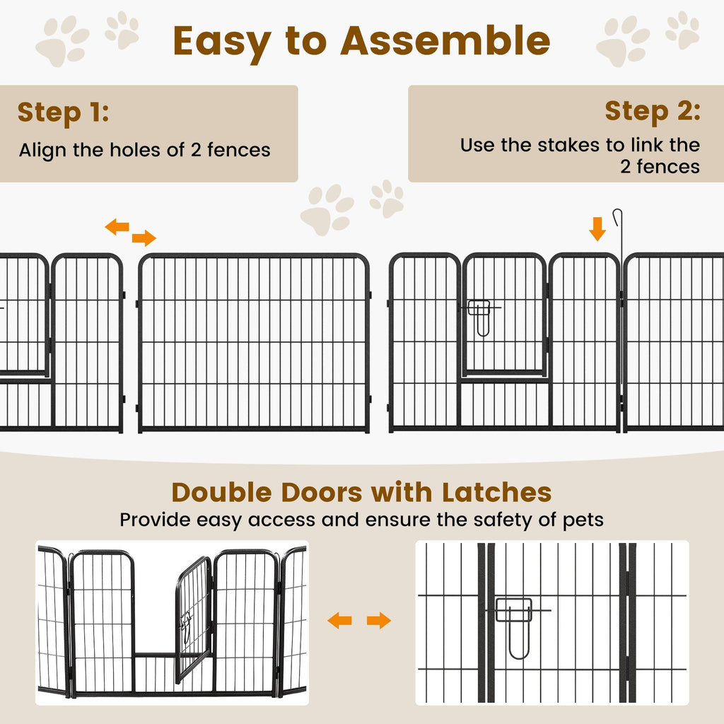 16-Panel Dog Playpen with Lock and Large Door – photo 7 of 10
