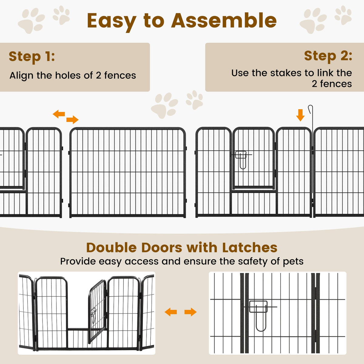 16-Panel Dog Playpen with Lock and Large Door – photo 7 of 10