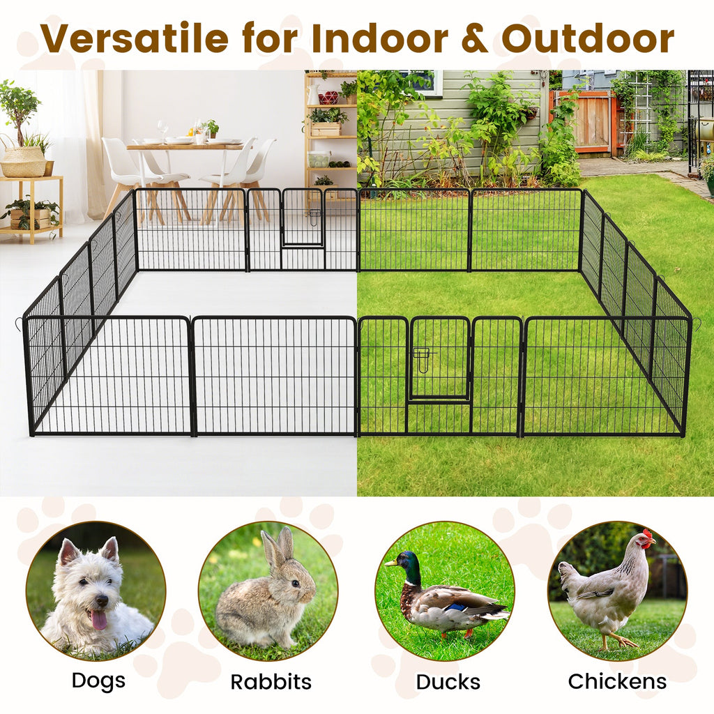 16-Panel Dog Playpen with Lock and Large Door – photo 8 of 10