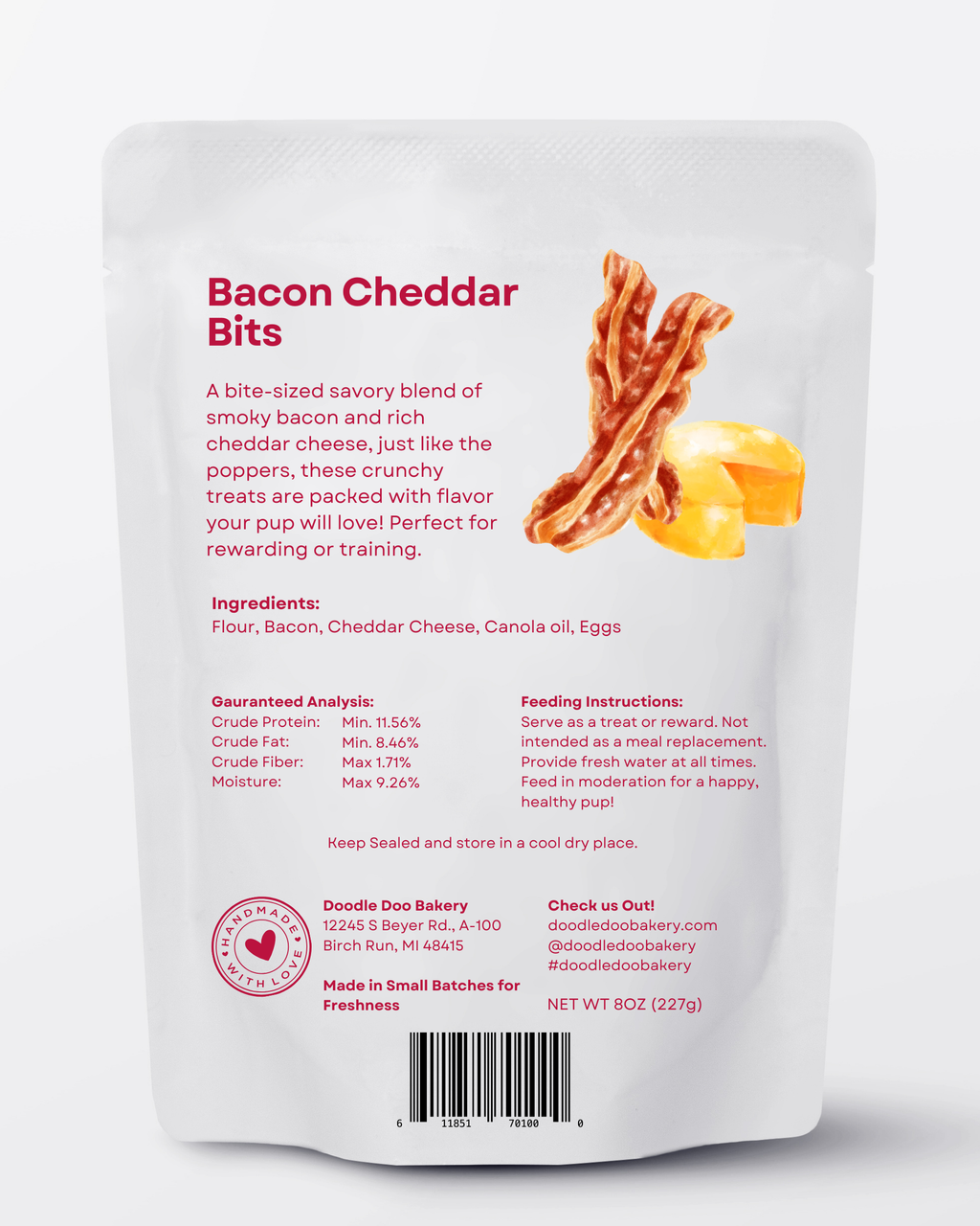 Homemade Dog Treats Bacon Cheddar Bits Treat 12lb, alternate view