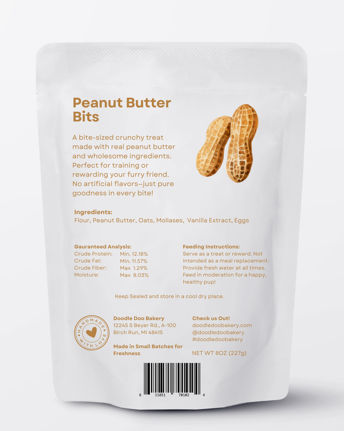 Homemade Dog Treats Peanut Butter Bits Dog Biscuits 12lb, alternate view