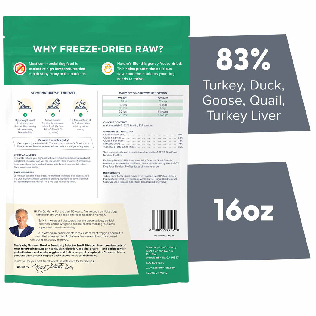 Dr. Marty Nature's Blend Sensitivity Select Small Bites Freeze-Dried Raw Dog Food – photo 11 of 18