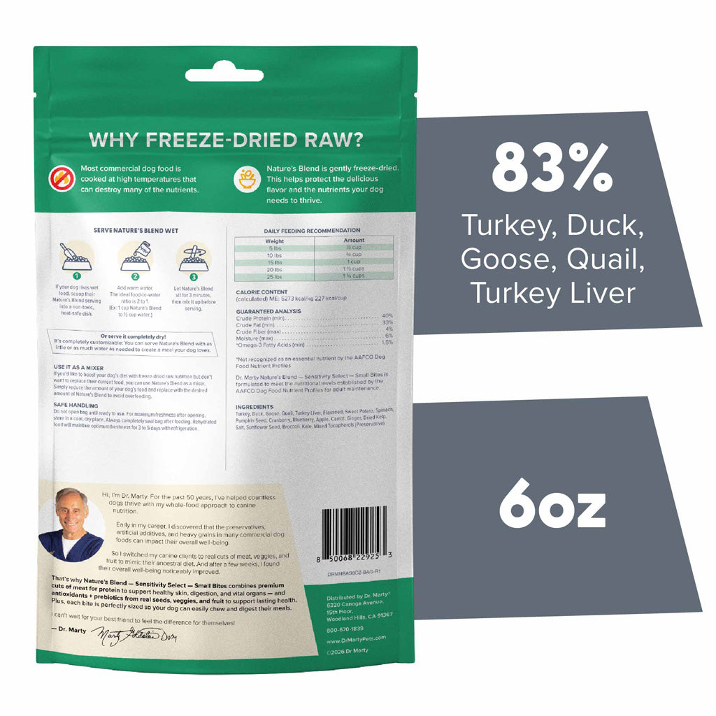 Dr. Marty Nature's Blend Sensitivity Select Small Bites Freeze-Dried Raw Dog Food – photo 4 of 18