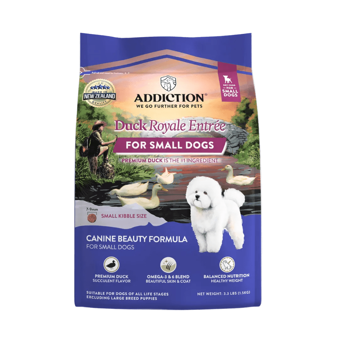 Duck Royale Entrée small breed dry dog food package front