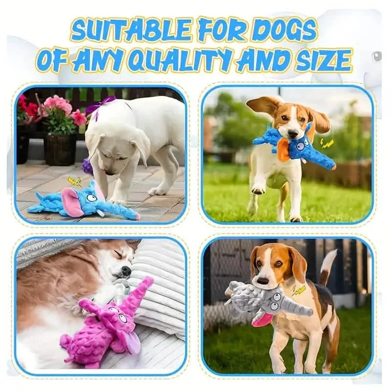 Squeaky Elephant Plush Dog Toy Bite-Resistant – photo 6 of 8