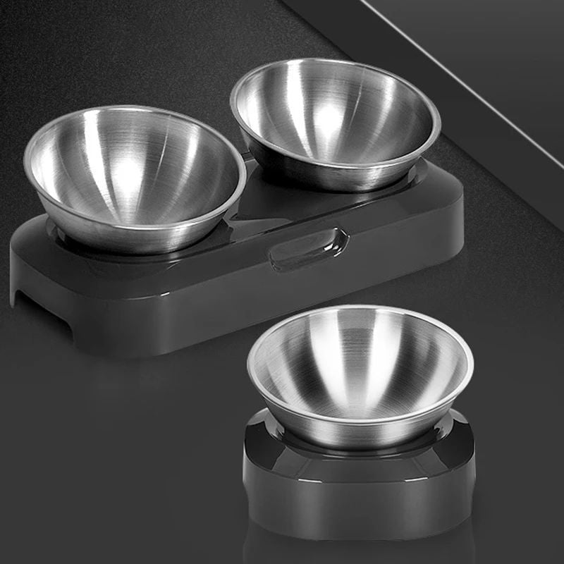 Stainless Steel Double Bowl with Stand – 15° Tilted Feeder for Dogs & Cats – alternate view 10