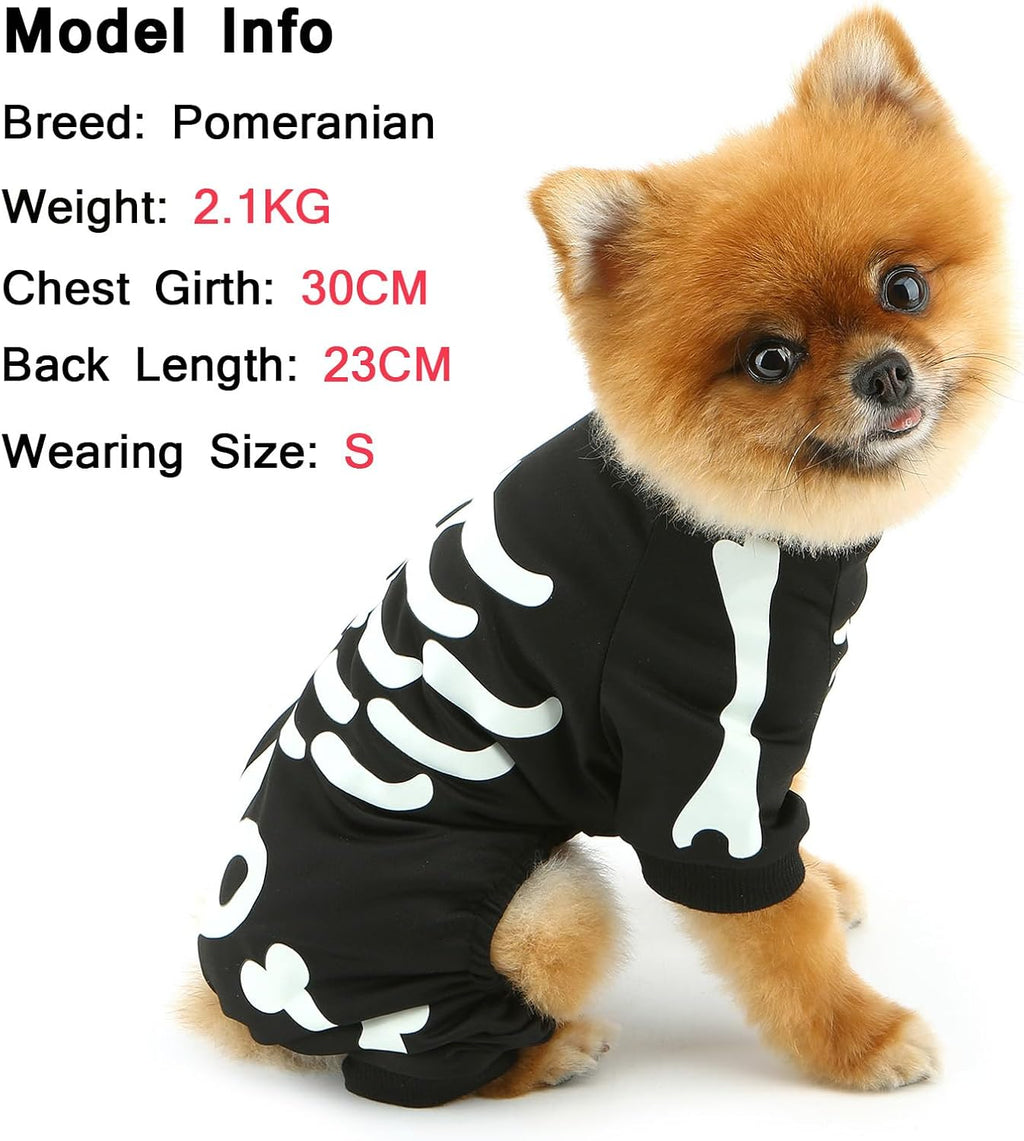Glow-in-the-Dark Skeleton Dog Costume Jumpsuit – alternate view 4