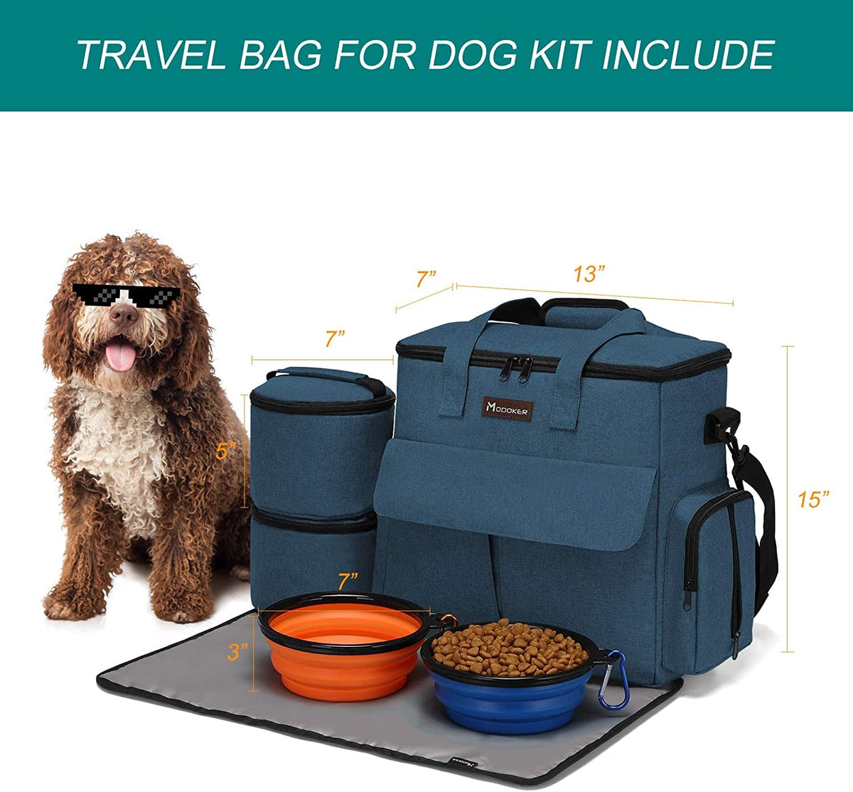 Weekend Pet Travel Set Airline Approved Bag with Bowls – photo 3 of 6