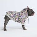 Vintage Flower Dog Hoodie - Light Grey – front view