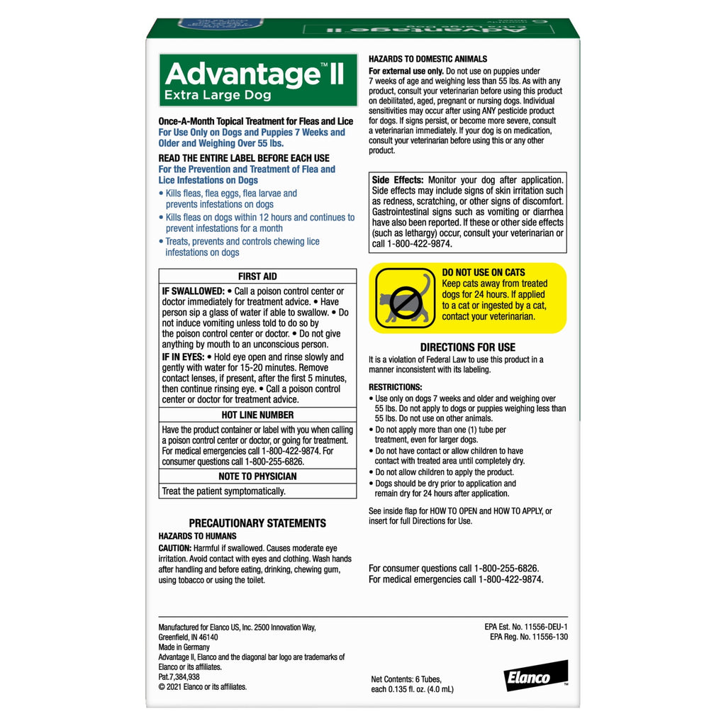 Vet-Recommended Flea Prevention for XL Dogs 55 Lbs 6-Monthly Treatment, close-up
